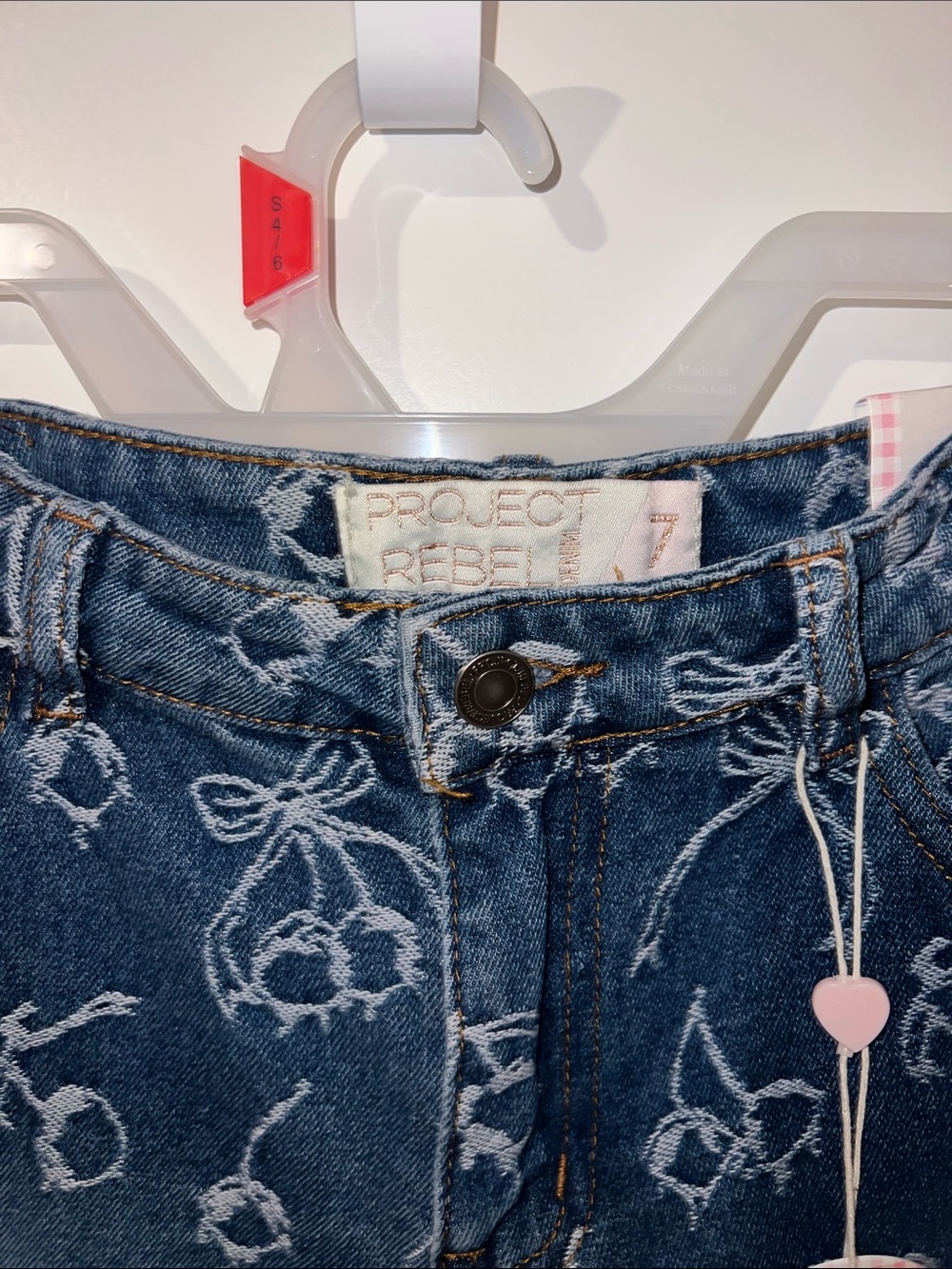 High-Rise Blue Embroidered Floral Jeans